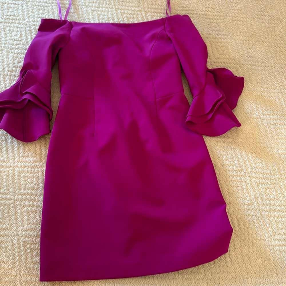 MILLY MINIS purple off the shoulder dress